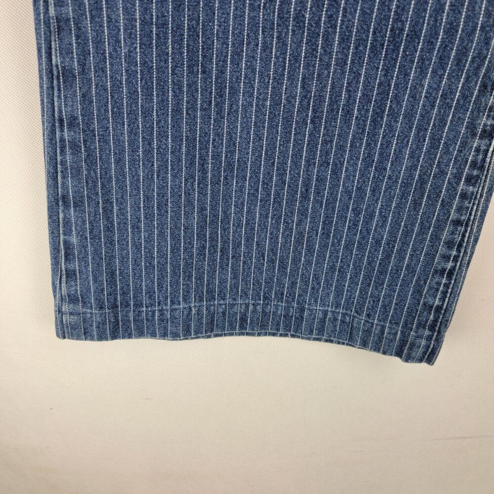 Lauren Jeans Co. Womens Size 10 Blue Striped Wide Legged Jeans Y2K - Picture 5 of 9